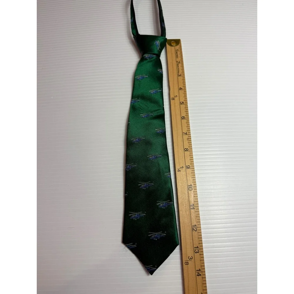 Nordstrom Green Helicopter‎ Print Tie Silk Necktie Business Career